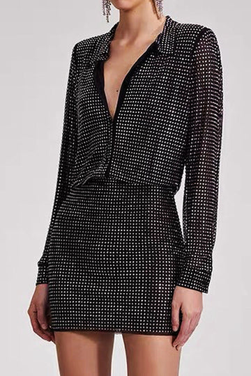 Sparkly Black 2-Piece Women Suits